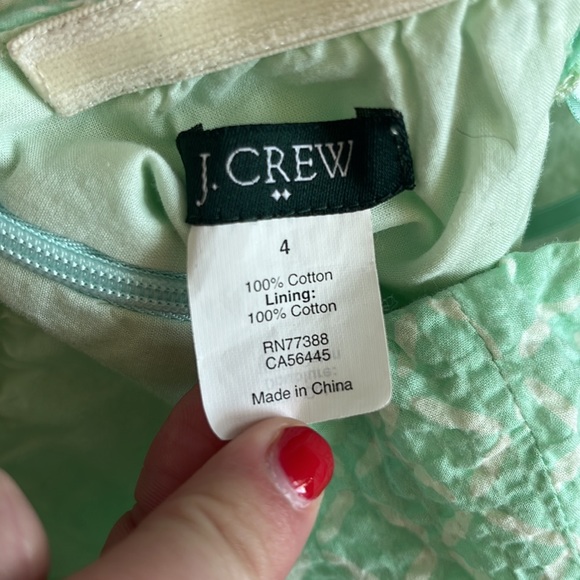 J.Crew Women's Lorelei Aqua Green Deco Dot Strapless Dress Size 4 - Picture 7 of 8